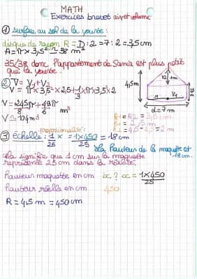 Know exercices brevet aire et volume  thumbnail