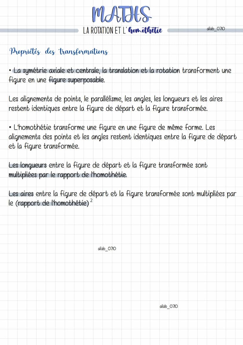MATHS
LA ROTATION ET L'omothetie
2a retation
Définition: Une rotation est un tour d'une figure autour d'un point appelé
centre de la rotatio