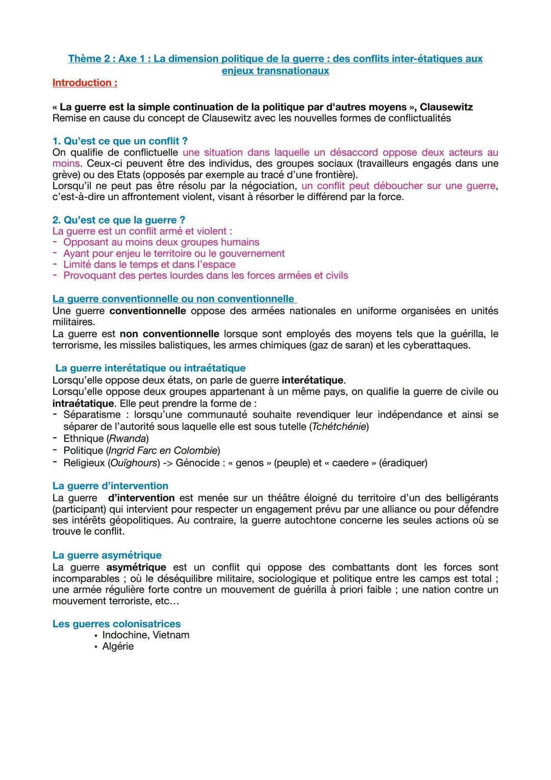 Comprendre la guerre et la paix en HGGSP : Fiches, Quiz et Théories