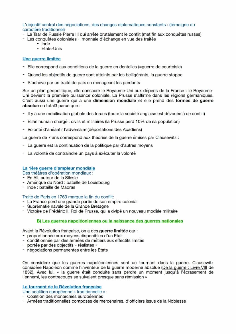 Thème 2: Axe 1: La dimension politique de la guerre : des conflits inter-étatiques aux
enjeux transnationaux
Introduction :
<< La guerre est