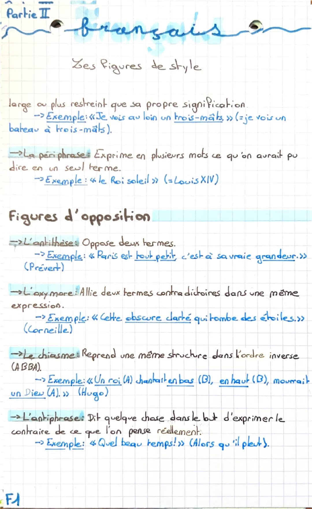 Partic brançais.
Les figures de style
Figures d'Analogie.
La comparaison: Etablit une relation entre un élement (le
comparé) et un autre (le