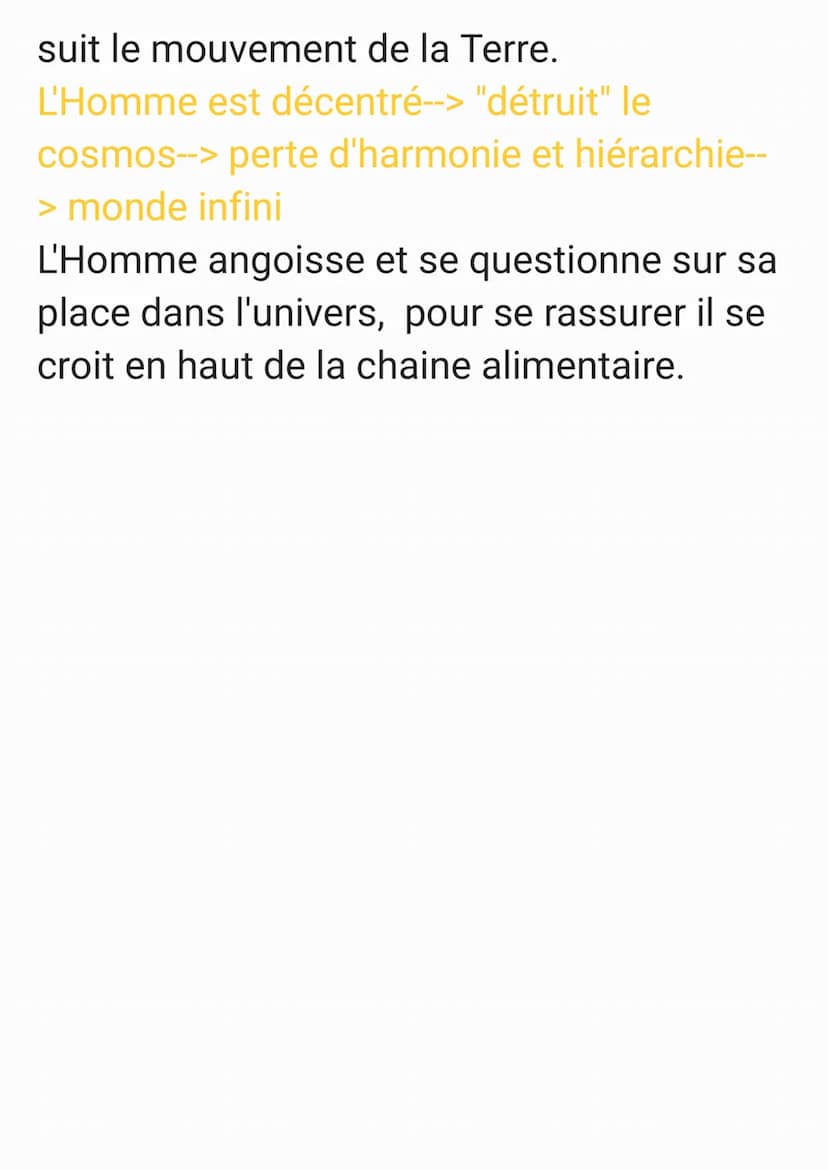 Quelle place pour l'Homme dans le monde?
Géocentrisme: Terre millieu système
solaire (a donné Simplicio
Héliocentrisme: Soleil milieu systèm