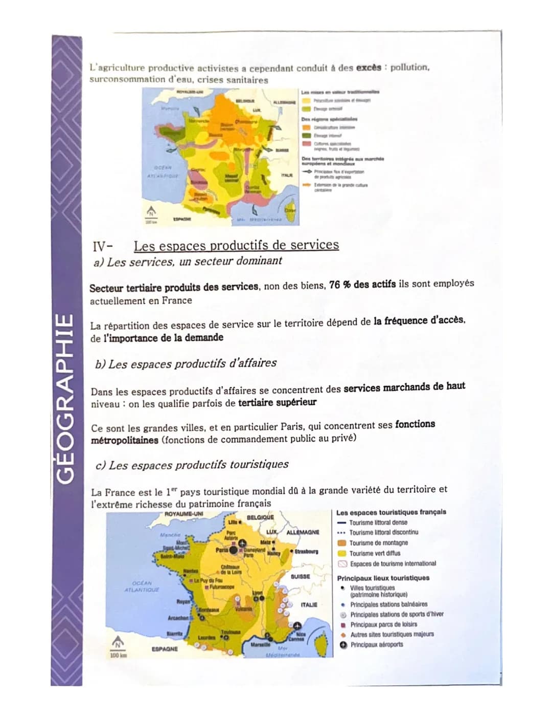 GEOGRAPHIE
1-
Espaces productifs et espaces de faibles densité
Les espaces productifs français au cœur des logiques
mondialisée
a) Une grand