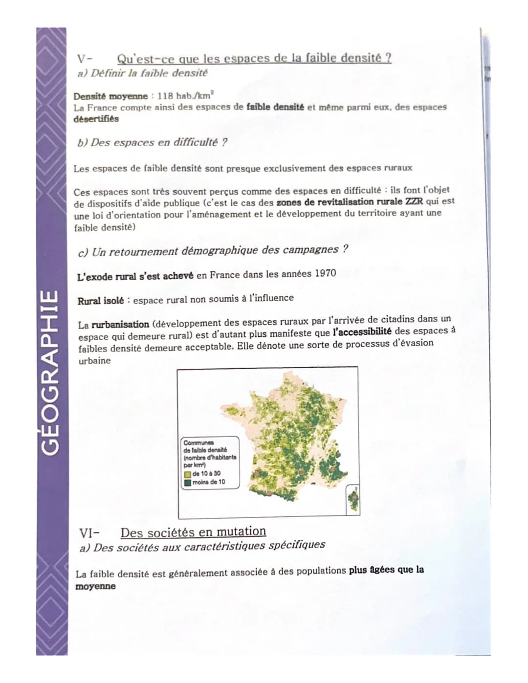 GEOGRAPHIE
1-
Espaces productifs et espaces de faibles densité
Les espaces productifs français au cœur des logiques
mondialisée
a) Une grand