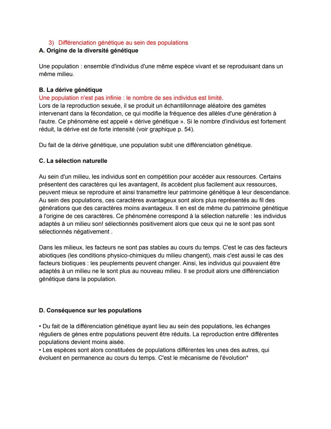VIDEO COURS
CHAPITRE 8: L'évolution des génomes au sein des populations
1) La théorie de l'évolution de la fréquence des allèles dans les po