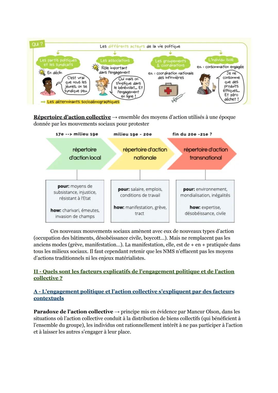 Chapitre 3: Comment expliquer l'engagement politique dans les
sociétés démocratiques
I - Comment l'engagement politique et l'action collecti