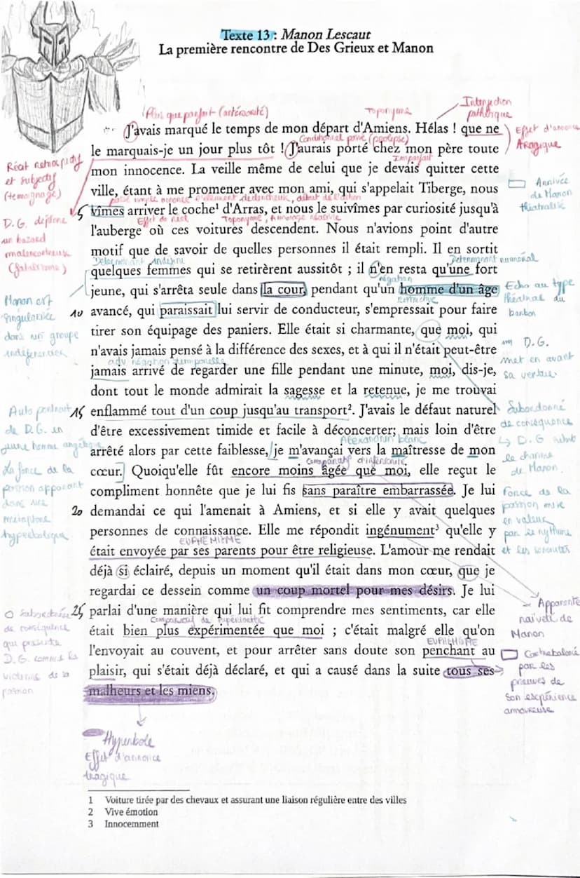 Carte d'identité :
TEXTE 13: Manon Lescaut, «< La première rencontre de Des Grieux et Manon >>
Manon Lescaut (1731)
Abbé Prévost (1697-1763)