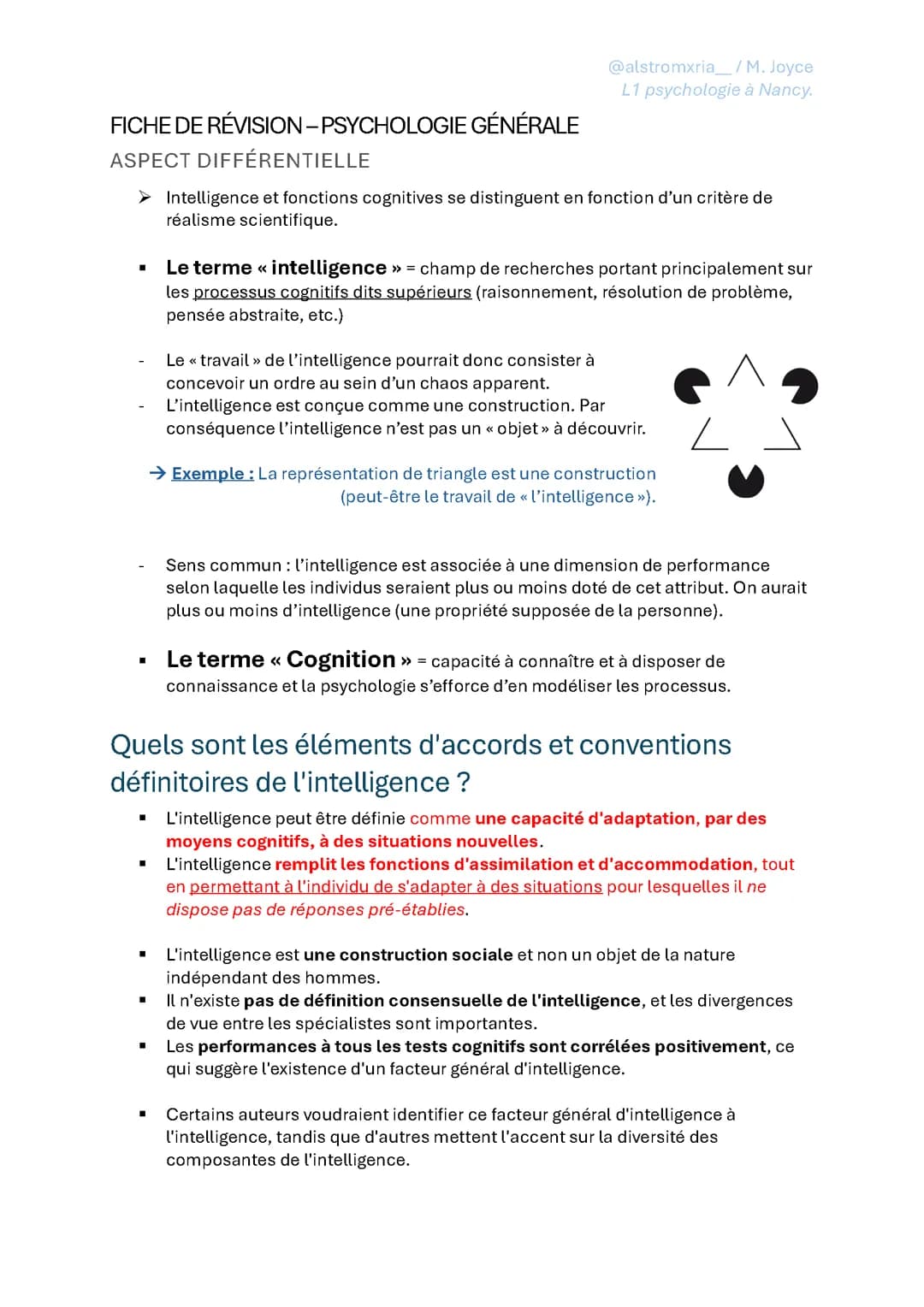 La psychologie générale selon la psychologie différentielle