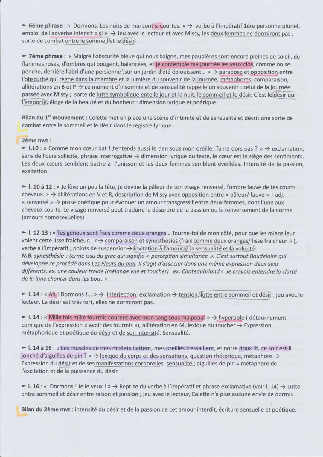 En quoi ce texte célèbre-t-il
le désir et la sensualité ?
mauv 1 Colette met en place
e. 1ag le cadre de cette
(Nuit blanche le désir
se rév