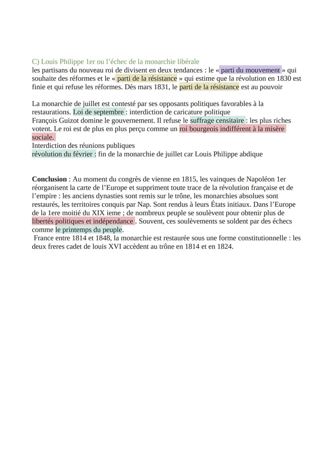 L'Europe entre restauration et révolution 1814 - 1848
Après la défaite de Napoléon, la peur que des mouvements révolutionnaires arrivent inc