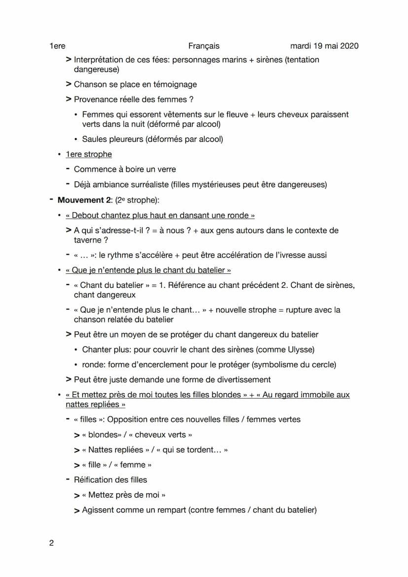 1ere
Français
Lecture analytique - Apollinaire - Nuit Rhénane
Sujet général
Mouvement 1: (1ère strophe):
<< Mon verre est plein d'un vin tre