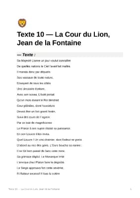 Know Les Fables, La Cour du Lion - Analyse Linéaire thumbnail