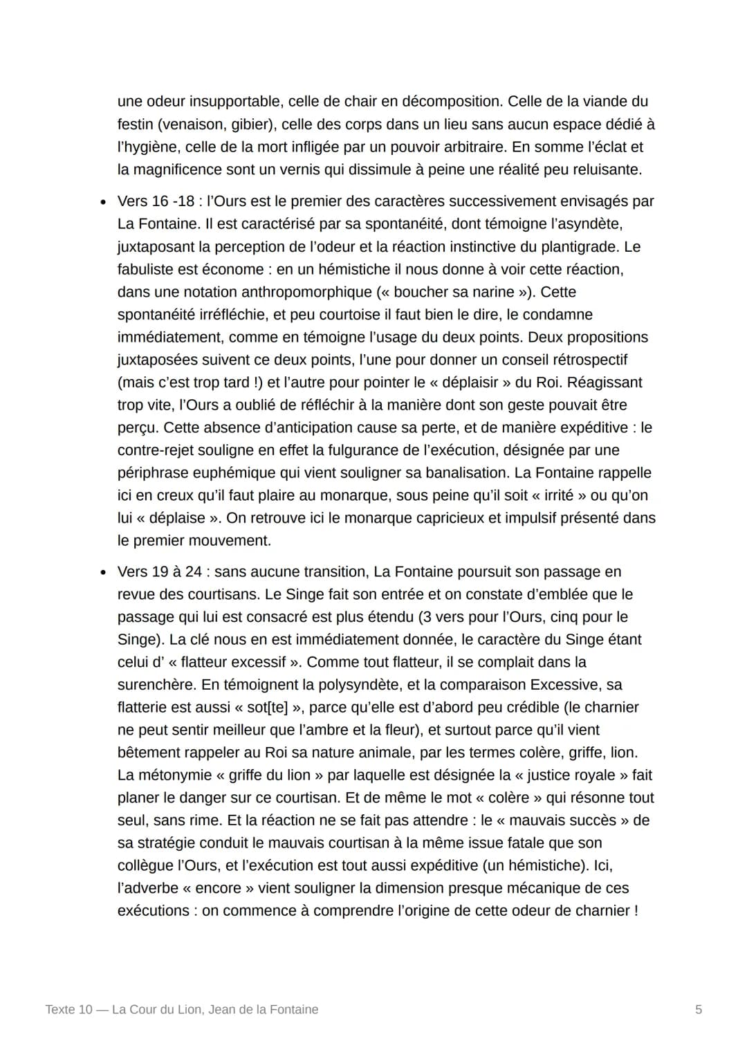 Texte 10 - La Cour du Lion,
Jean de la Fontaine
Texte :
Sa Majesté Lionne un jour voulut connaître
De quelles nations le Ciel l'avait fait m