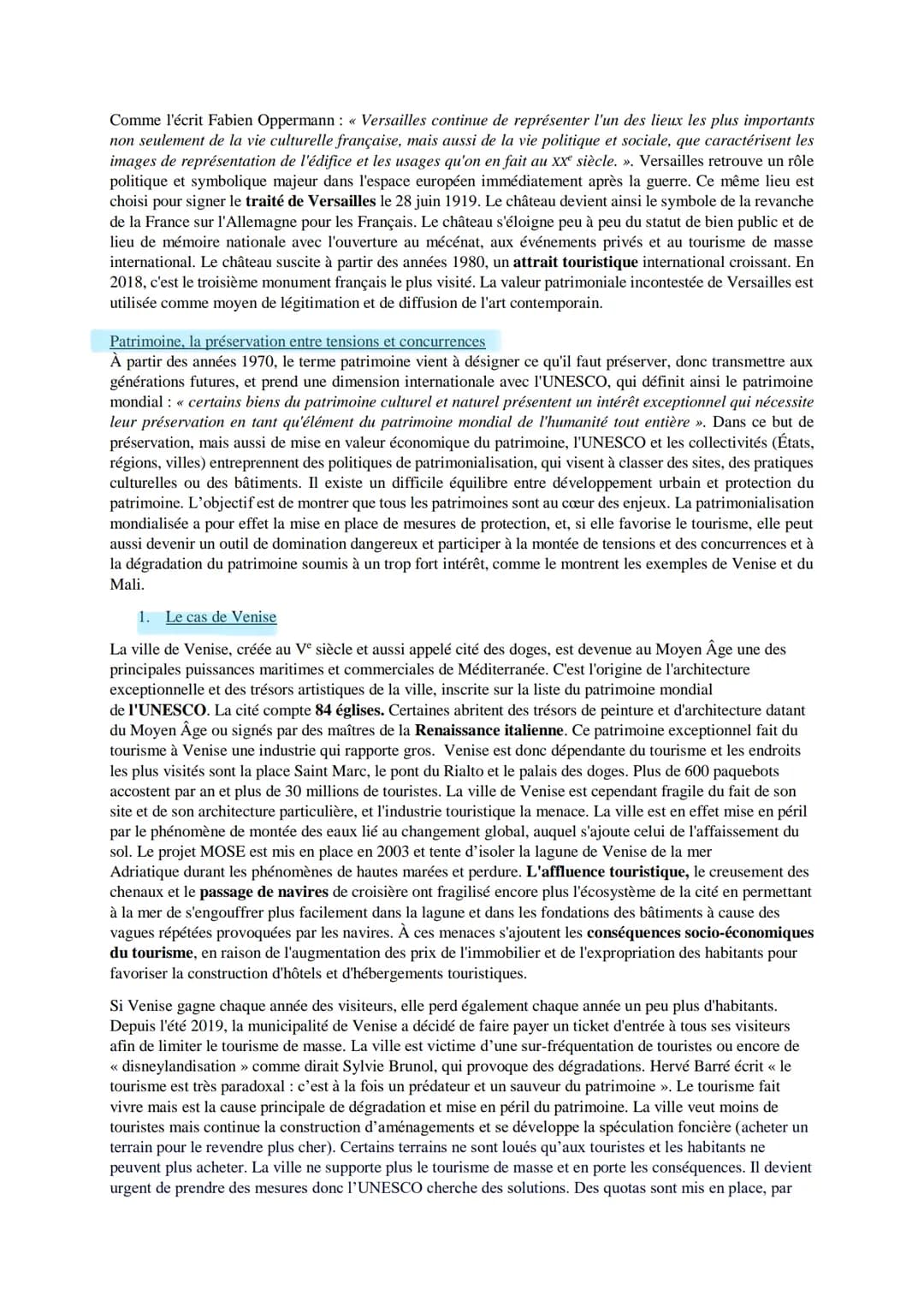 LE PATRMOINE HGGSP
Le terme patrimoine désigne initialement ce que le père transmet à ses enfants. Le terme inclut donc l'idée
de préservati