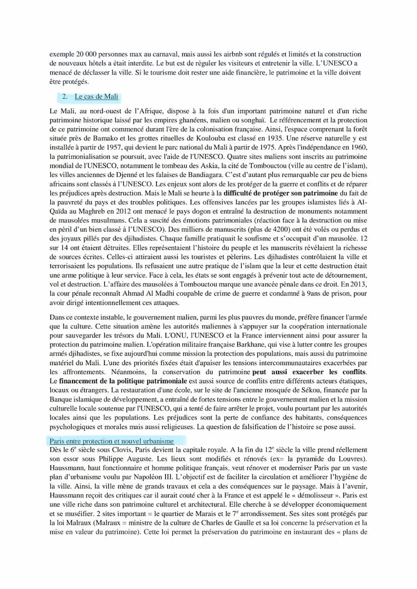 LE PATRMOINE HGGSP
Le terme patrimoine désigne initialement ce que le père transmet à ses enfants. Le terme inclut donc l'idée
de préservati