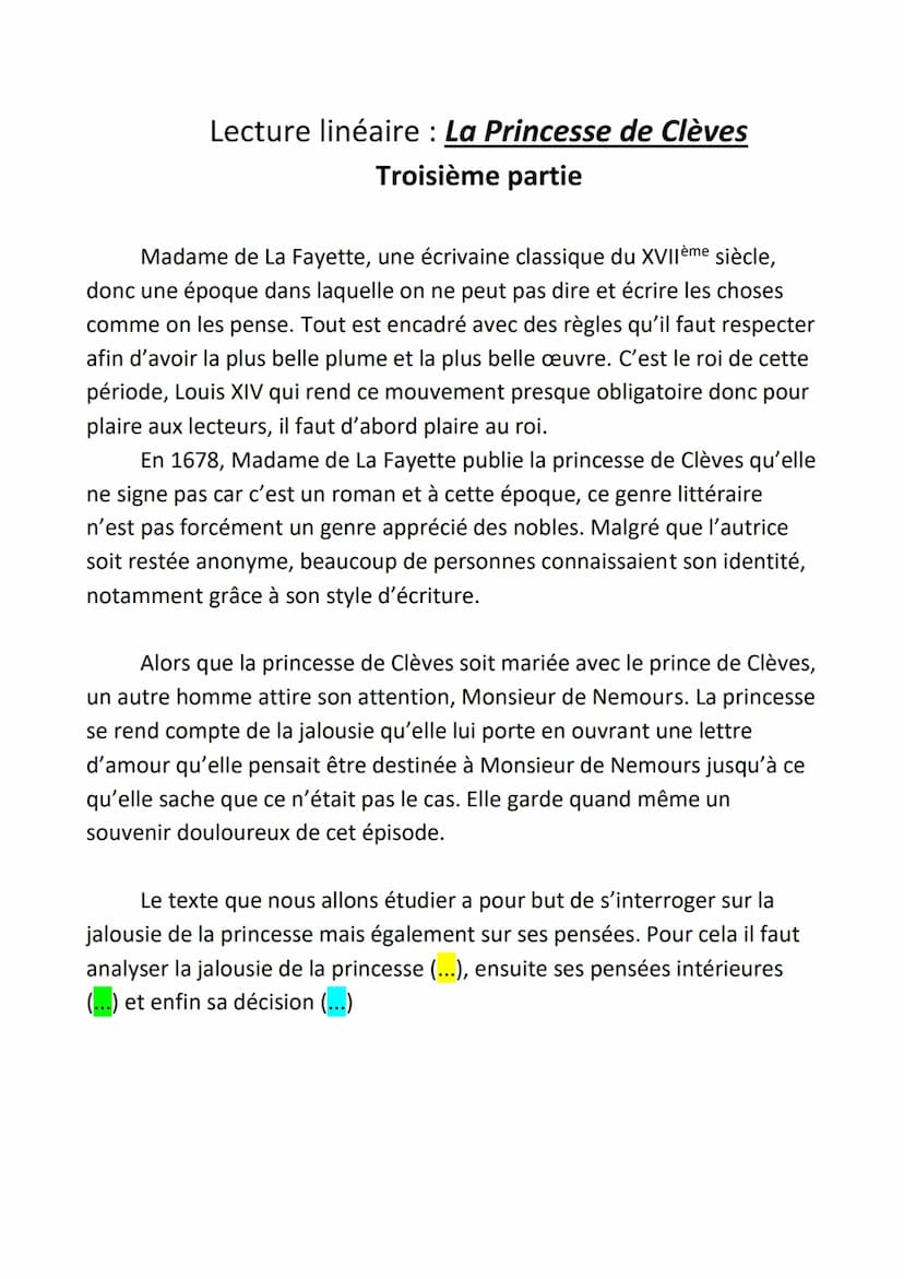 La Princesse de Clèves de Madame de Lafayette, 1678
Extrait de la troisième partie
Elle avait ignoré jusqu'alors les inquiétudes mortelles d