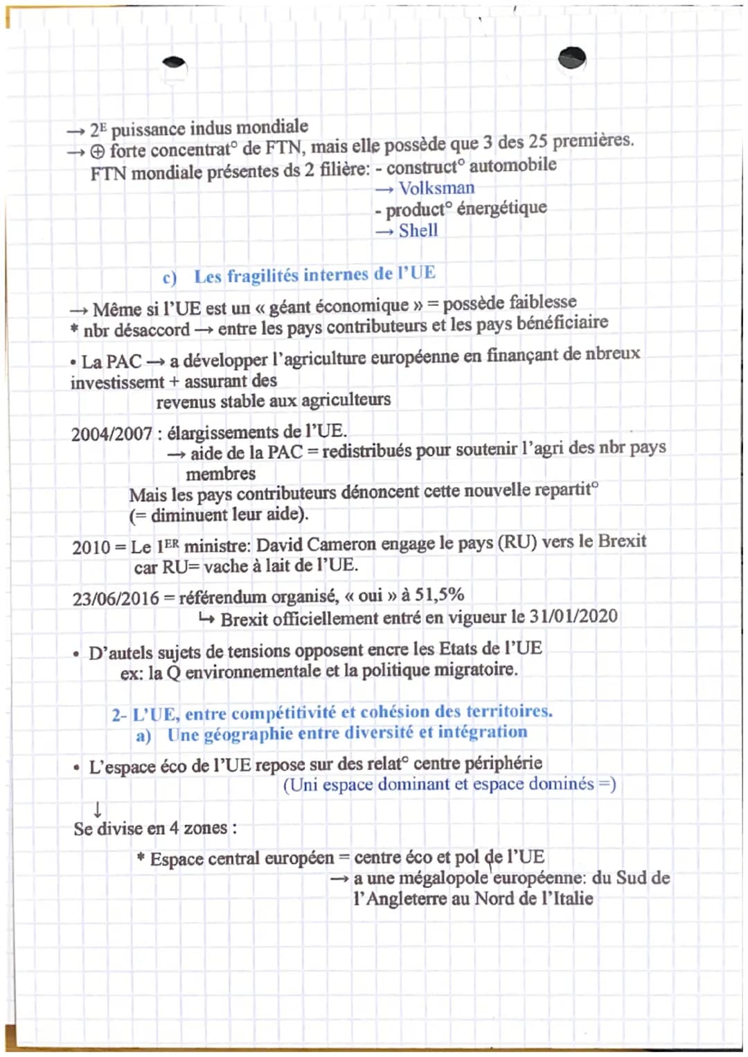 Chapitre 5 et 6 geographie
L'union européenne dans la mondialisation des dynamique complexes.
Intro: → L'UE est une organisation éco, pol et