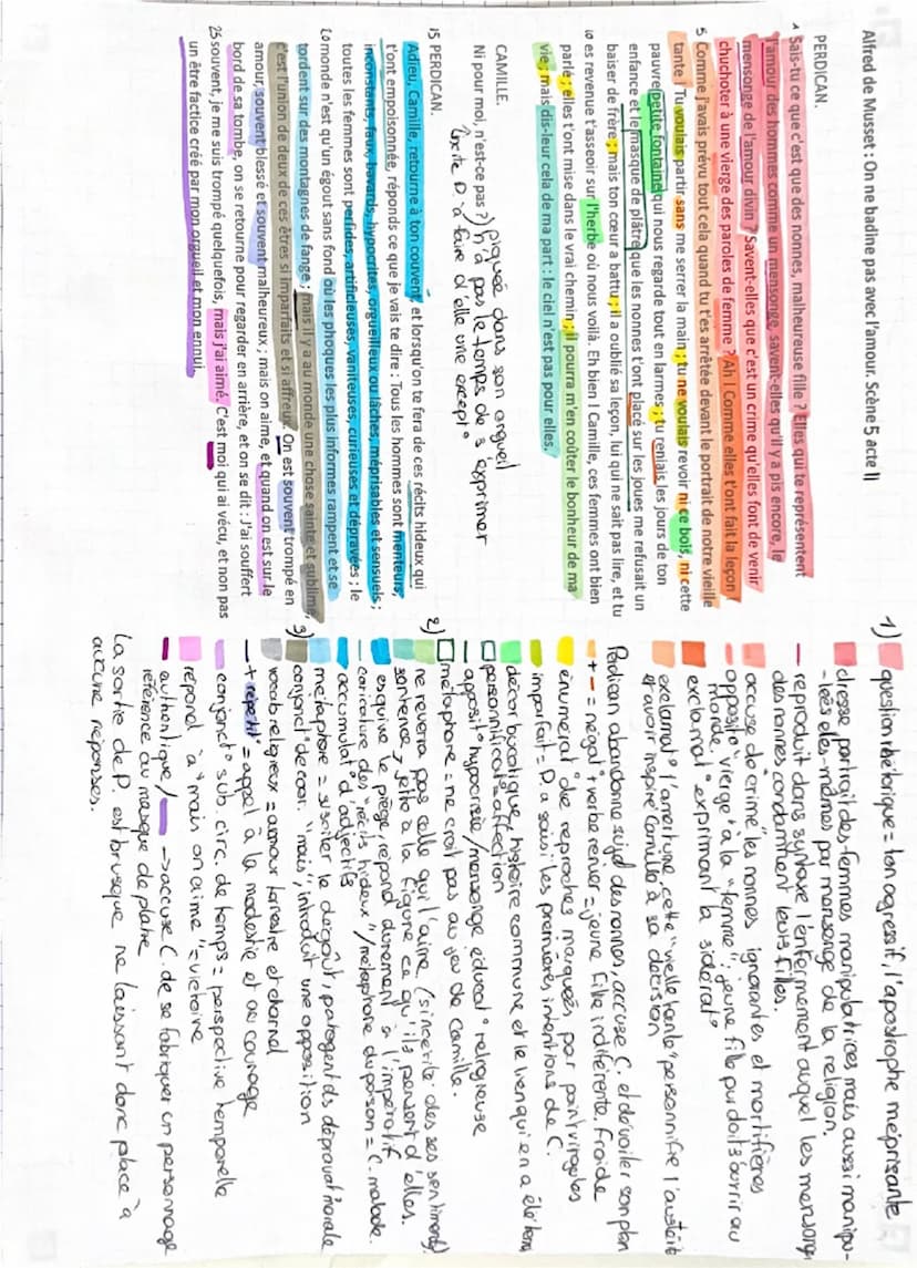 --- OCR Start ---
Carte d'identite
On ne badine
Onine badine pas avec I amar
Acte I scène 5
Alfied Musset
1834
pièce de theatre
Romantisme
p
