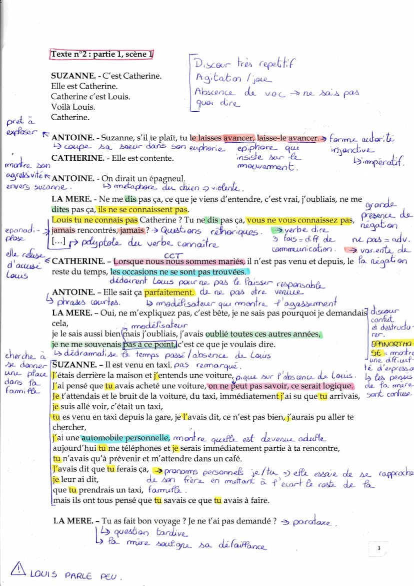 OBJET D'ÉTUDE N°1 : LE THÉÂTRE DU XVII e s AU XXI e s.
Séquence n°1: parcours, crise personnelle, crise familiale.
TEXTE 2: << partie 1, scè