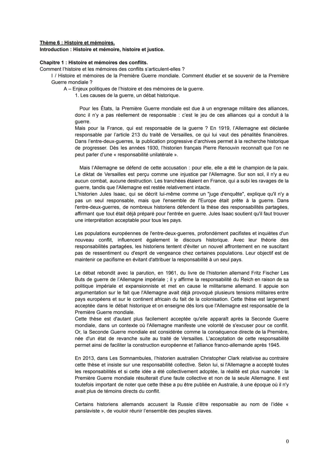 HGGSP Tle Thème 6 : Histoire et mémoires
