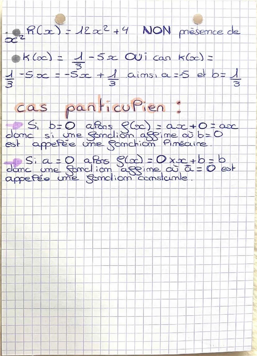 Maths
Fonction Aggime / Limeaine
Soient a et b devse nombre dommées.
Une Sandion afgime est une fonction qui, à
um mombone
associe pe mombre