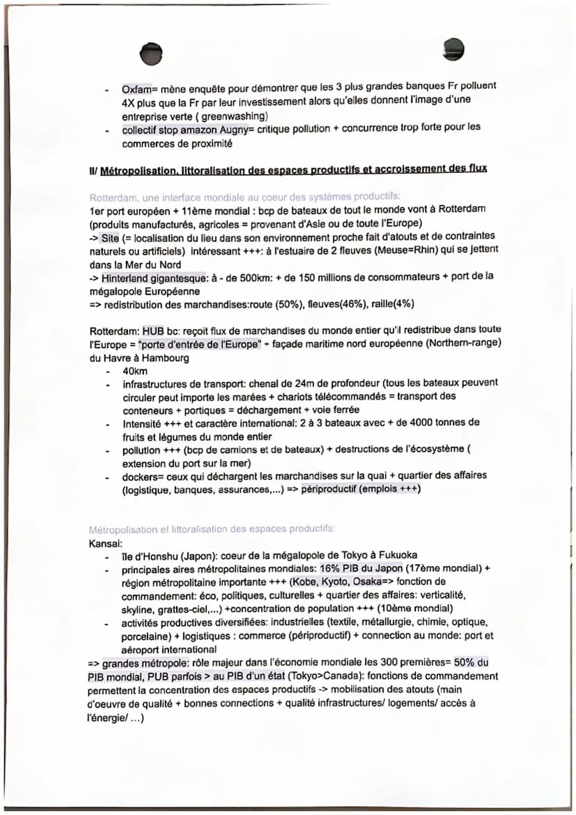 Une diversification des espaces et des acteurs de la production
Système productif- l'ensemble des activités productives (qui produisent de l