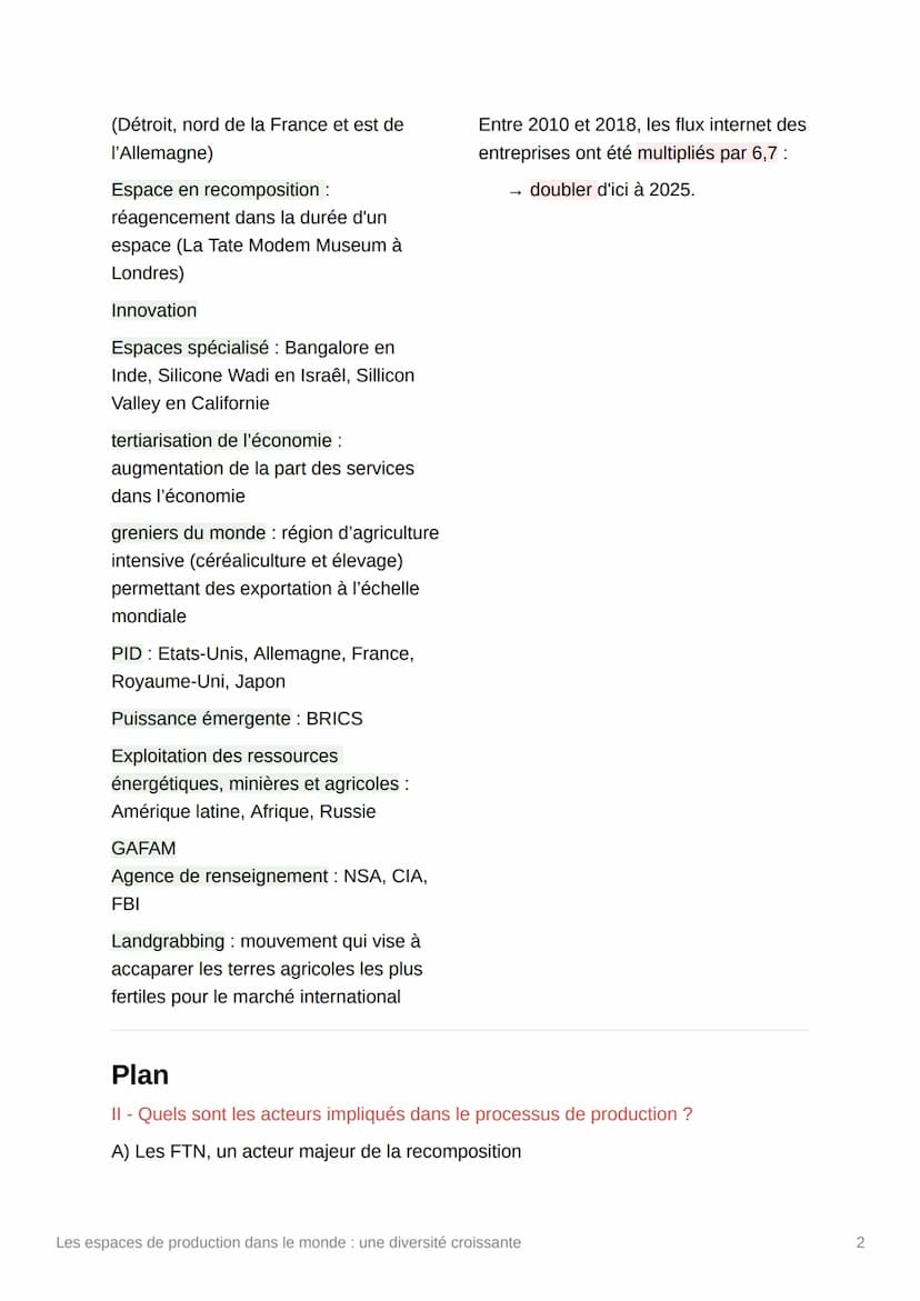 Les espaces de production
dans le monde : une diversité
croissante
Comment la mondialisation, en hiérarchisant les territoires,
réorganise-t
