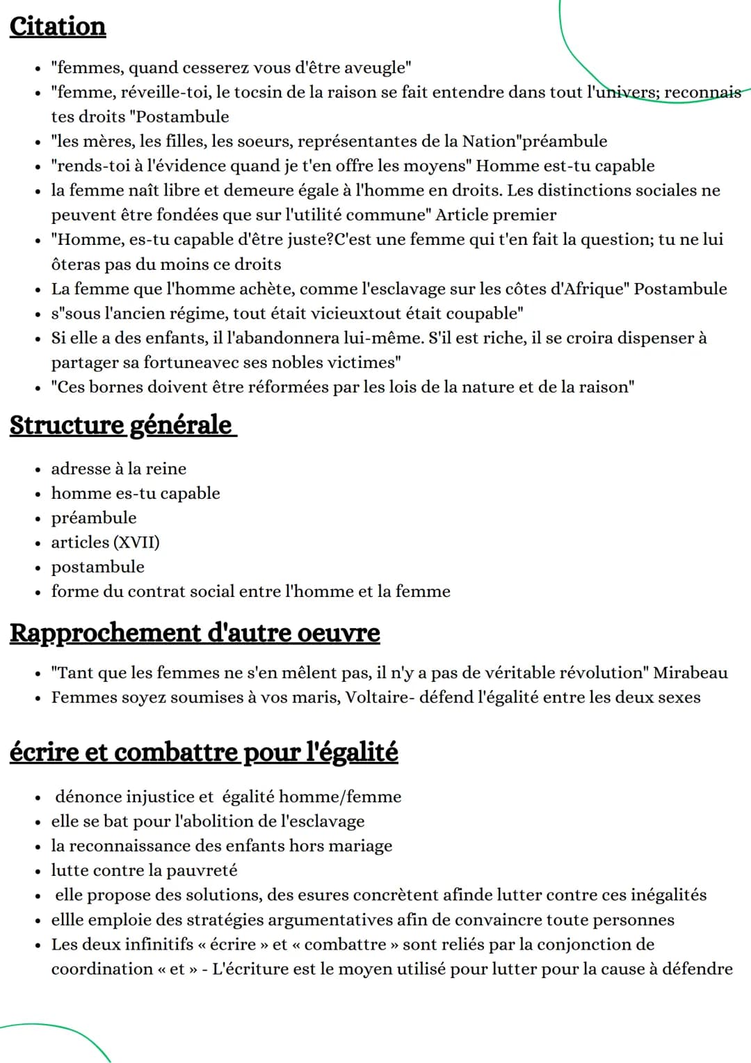 Biographie
Olypmpe de Gouges
• auteur dramaturge du XVIIIème siècle
née en en 1748 et morte en 1793 guillotiné
• écrite sur des sujets polém