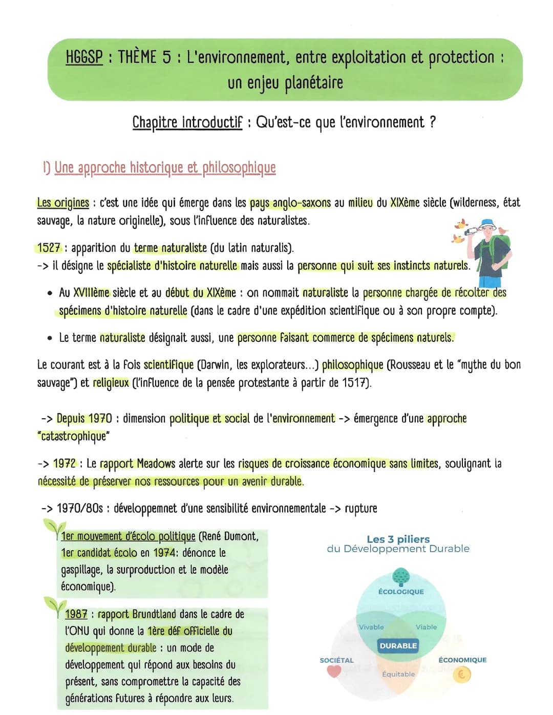 L'ENVIRONNEMENT, ENTRE EXPLOITATION ET PROTECTION; UN ENJEU PLANETAIRE  : THÈME COMPLET 
