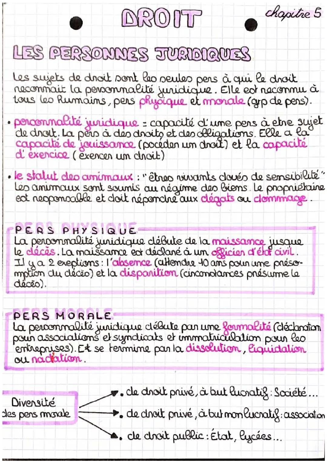 Les Personnes Physiques et Morales : C'est Quoi ?