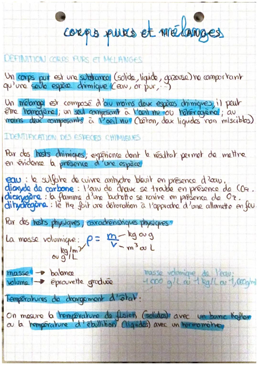 corpus puixes et melananges
сокро
DEFINITION CORPS PURS ET MELANGES
Un corps put est une substance (solide, liquide, gazouse) no comportant
