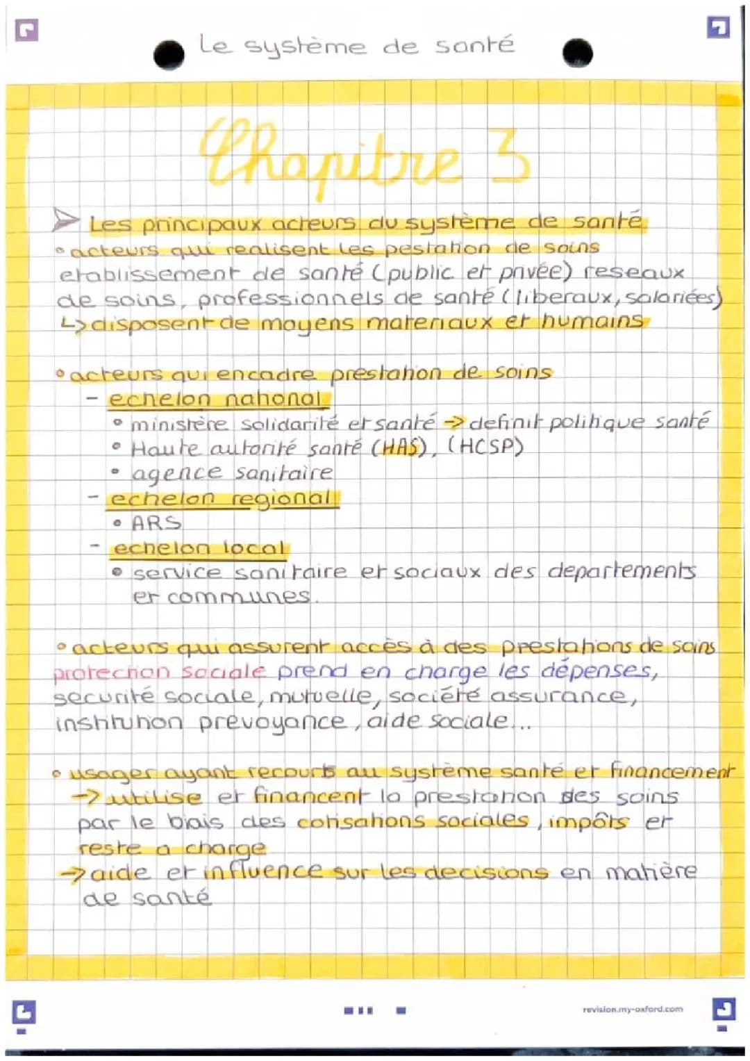 Le système de santé français et ses acteurs