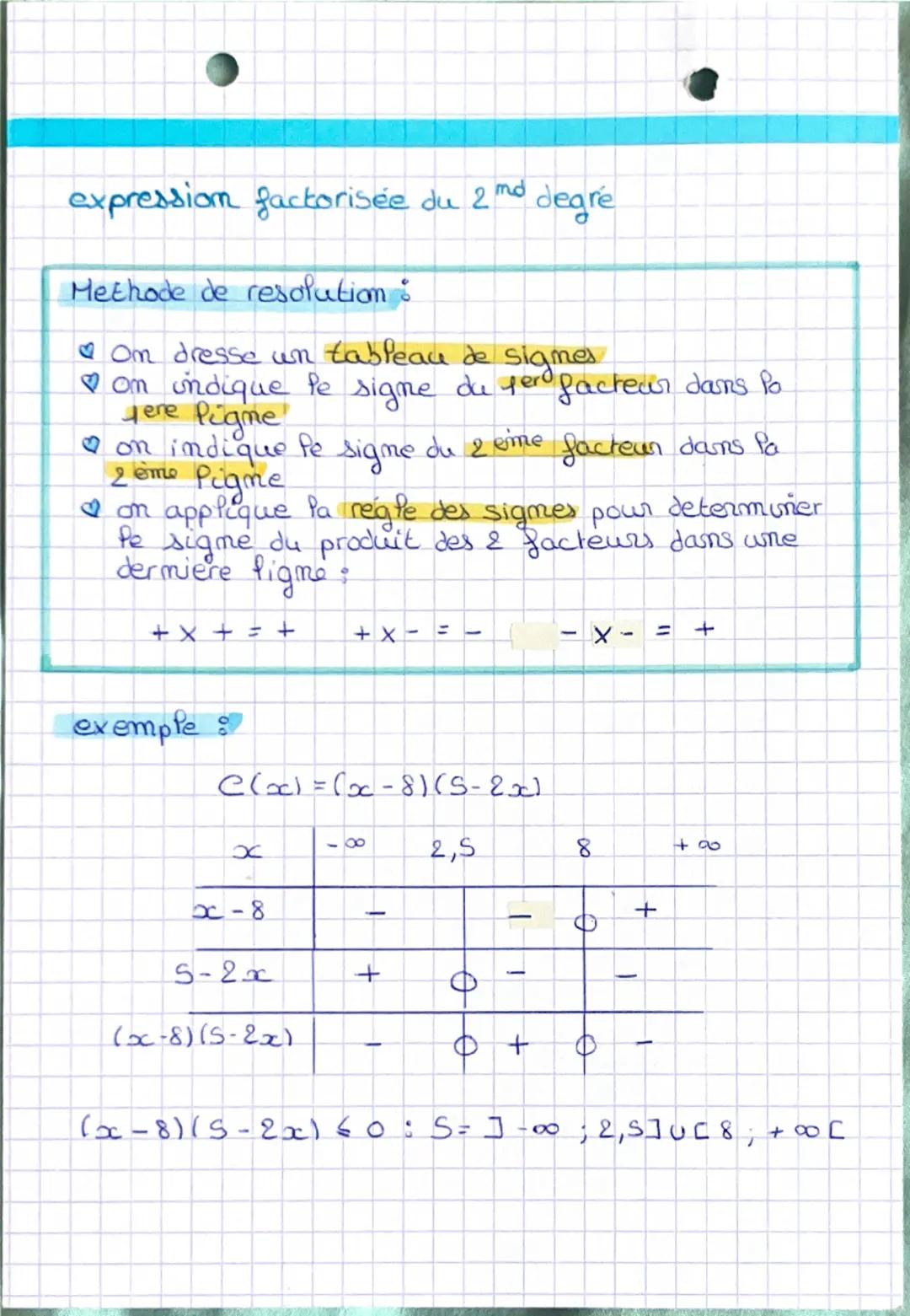 Tableaux de signes
expression du 1er degré
propriété : a ₤0, le tableau de signes de ax + b
est =
88
si a co
C
-ba
ах нь
+
donc Pa courbe de