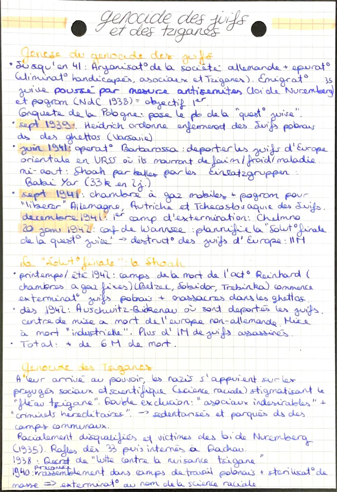 # genocide des fiifs,
et triganes

Jenese de genocide des guffe

• Jusqu'en 41: Aryanisat de la société allemande + epurato
Celiminat handic