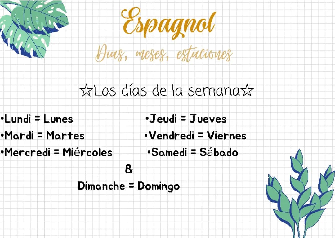 Días, meses y estaciones