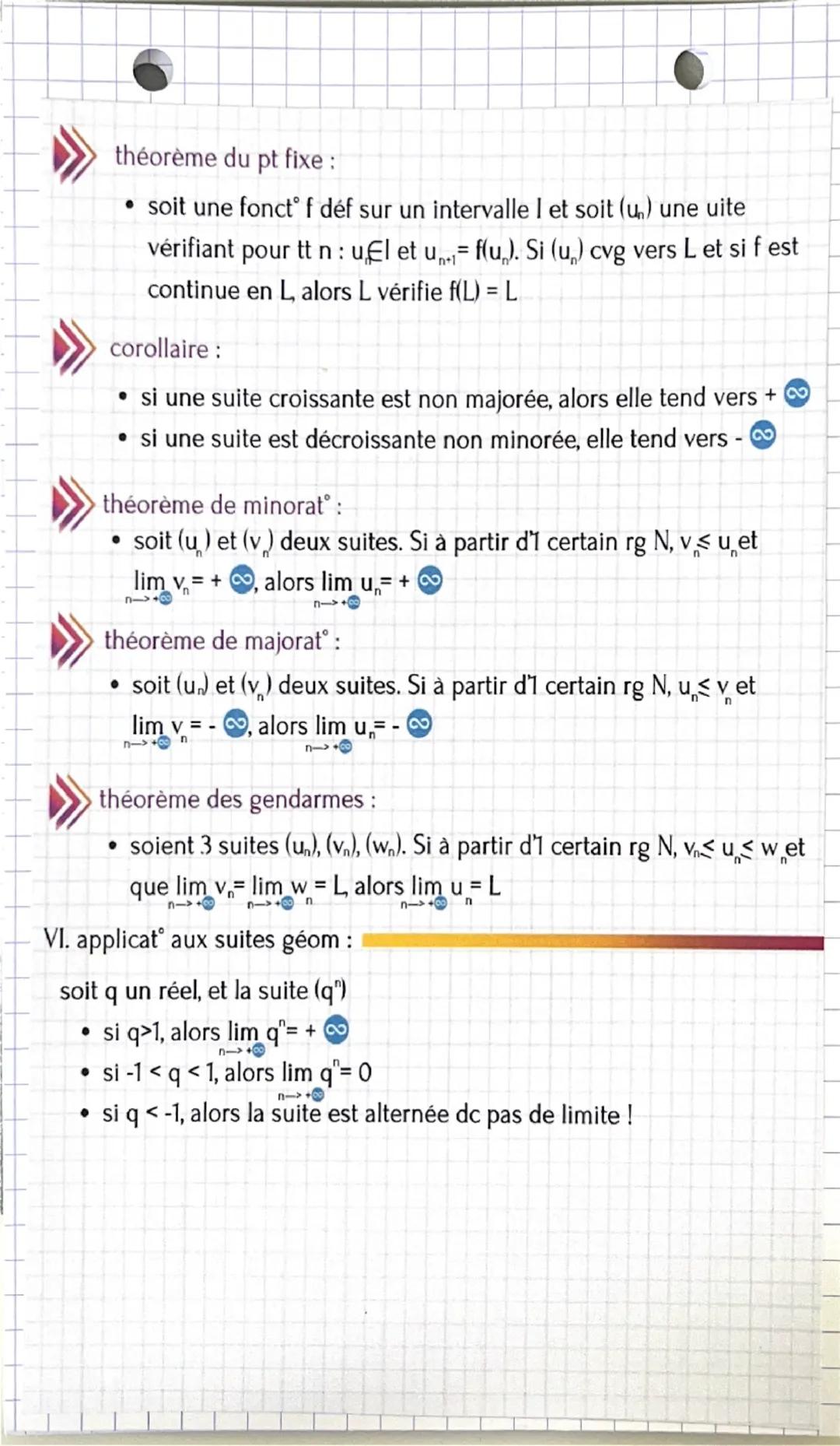 Limite de suites
1. Limite finie ou infinie:
M
L+1
L
L-1
m
k
Tous les termes de la suites sont majorés
par M. Pareil, tous les termes de la 