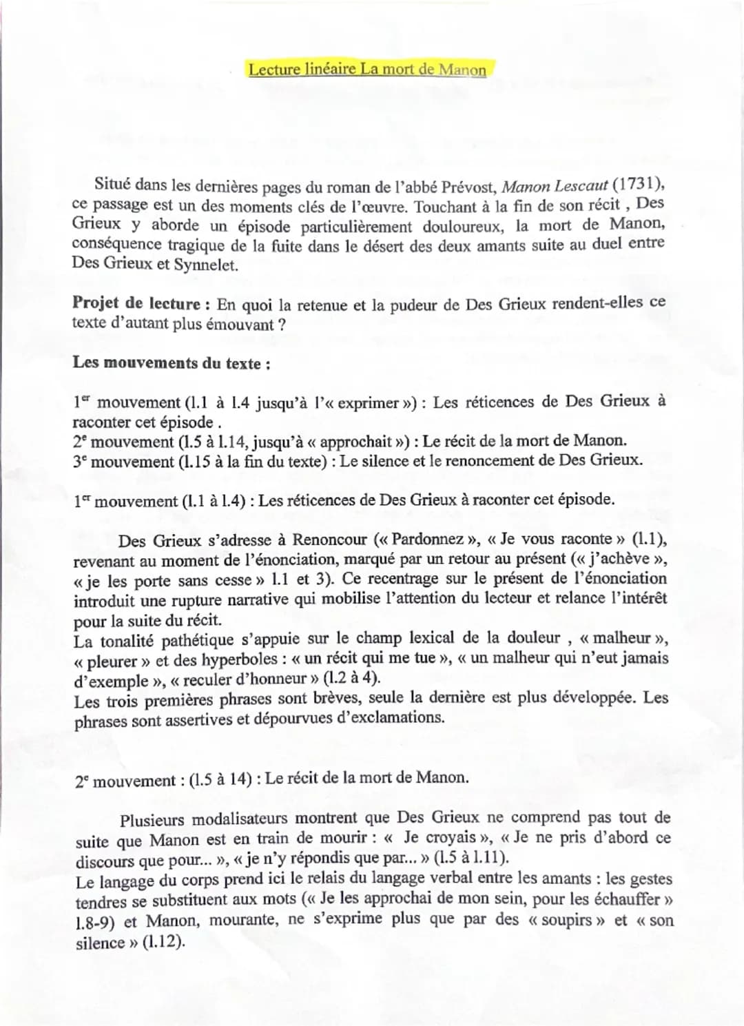 1. Infortune: malheur.
2. Rigoureusement:
sévèrement.
3. Languissante:
triste, morose.
La mort de Manou
Pardonnez, si j'achève en peu de mot