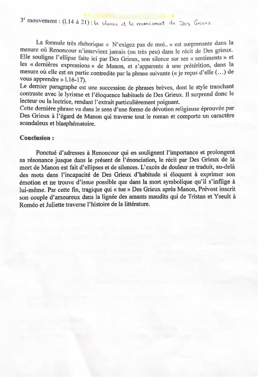 1. Infortune: malheur.
2. Rigoureusement:
sévèrement.
3. Languissante:
triste, morose.
La mort de Manou
Pardonnez, si j'achève en peu de mot