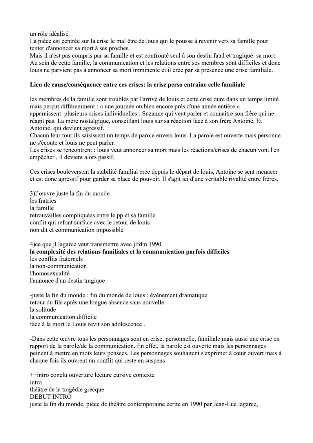 FICHE de français
littérature d'idées : lettres persanes (lettres 12, 24, 161+ discours de la servitude
volontaire
théâtre : juste la fin du