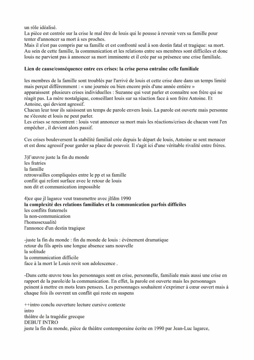 FICHE de français
littérature d'idées : lettres persanes (lettres 12, 24, 161+ discours de la servitude
volontaire
théâtre : juste la fin du