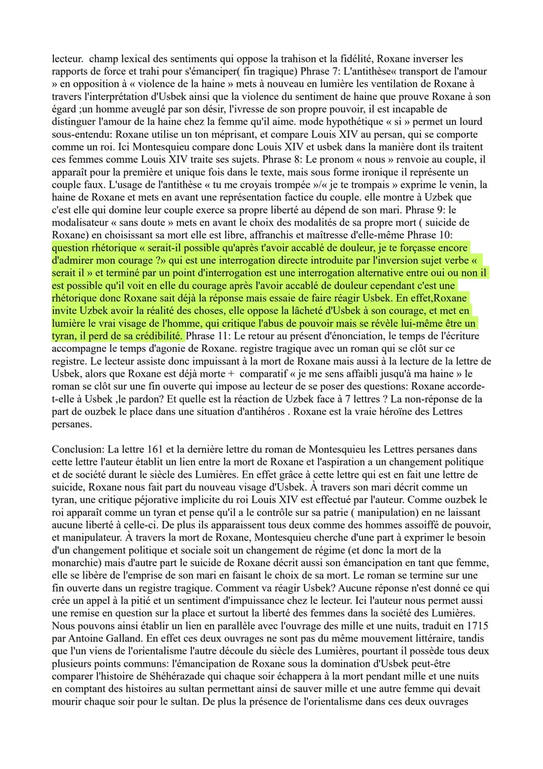 FICHE de français
littérature d'idées : lettres persanes (lettres 12, 24, 161+ discours de la servitude
volontaire
théâtre : juste la fin du