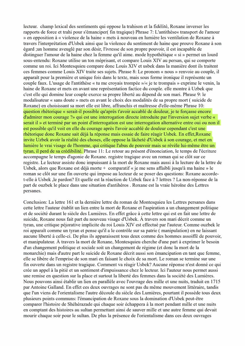 FICHE de français
littérature d'idées : lettres persanes (lettres 12, 24, 161+ discours de la servitude
volontaire
théâtre : juste la fin du