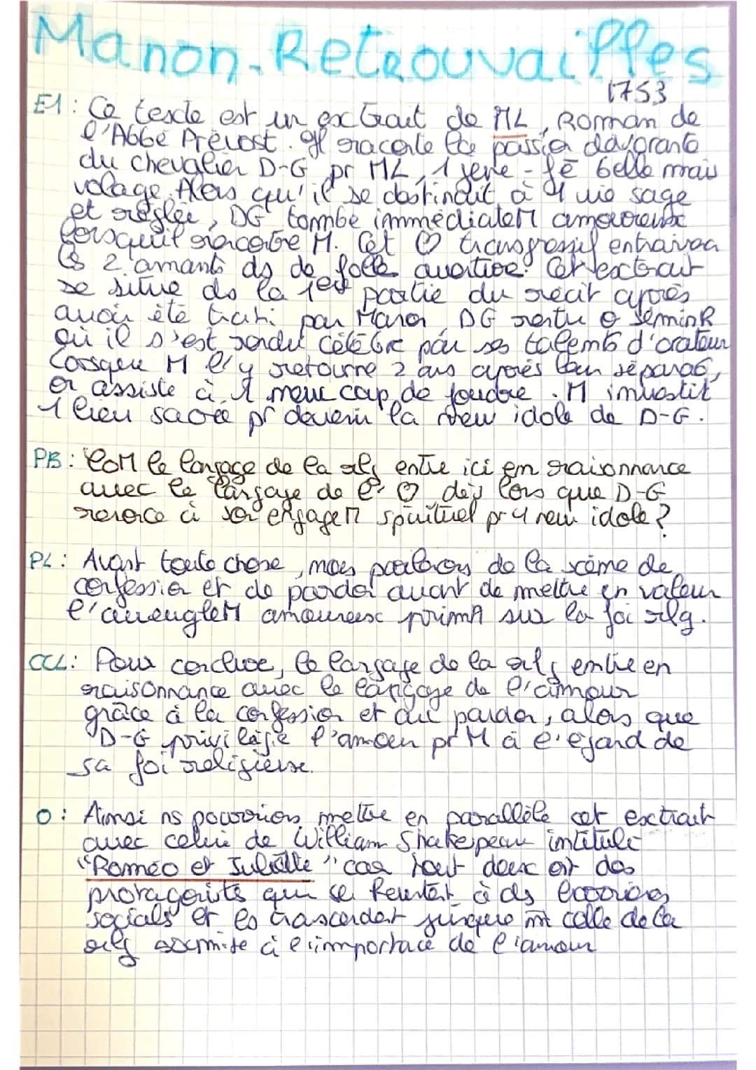  Analyse Manon Lescaut, les retrouvailles 