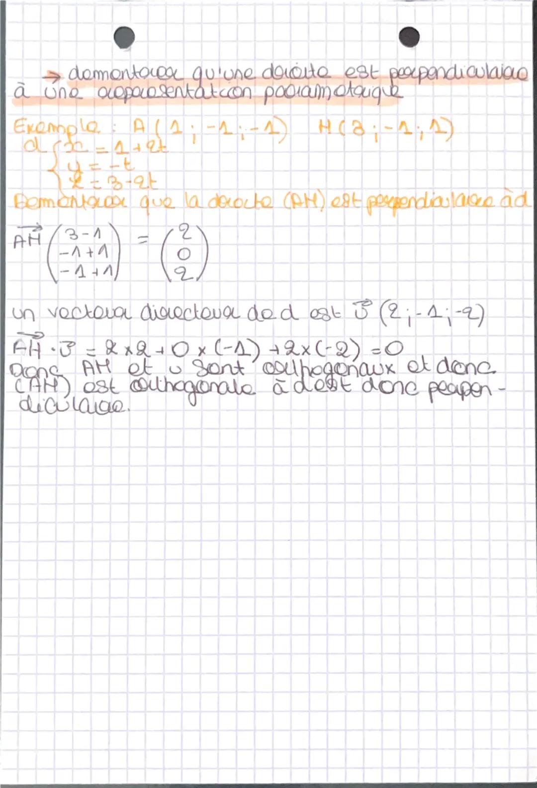 --- OCR Start ---
H
ATHS
Representations paramétriques :
→ donner une représentation paramétrique
d'une droite parallèle à une autre et pass