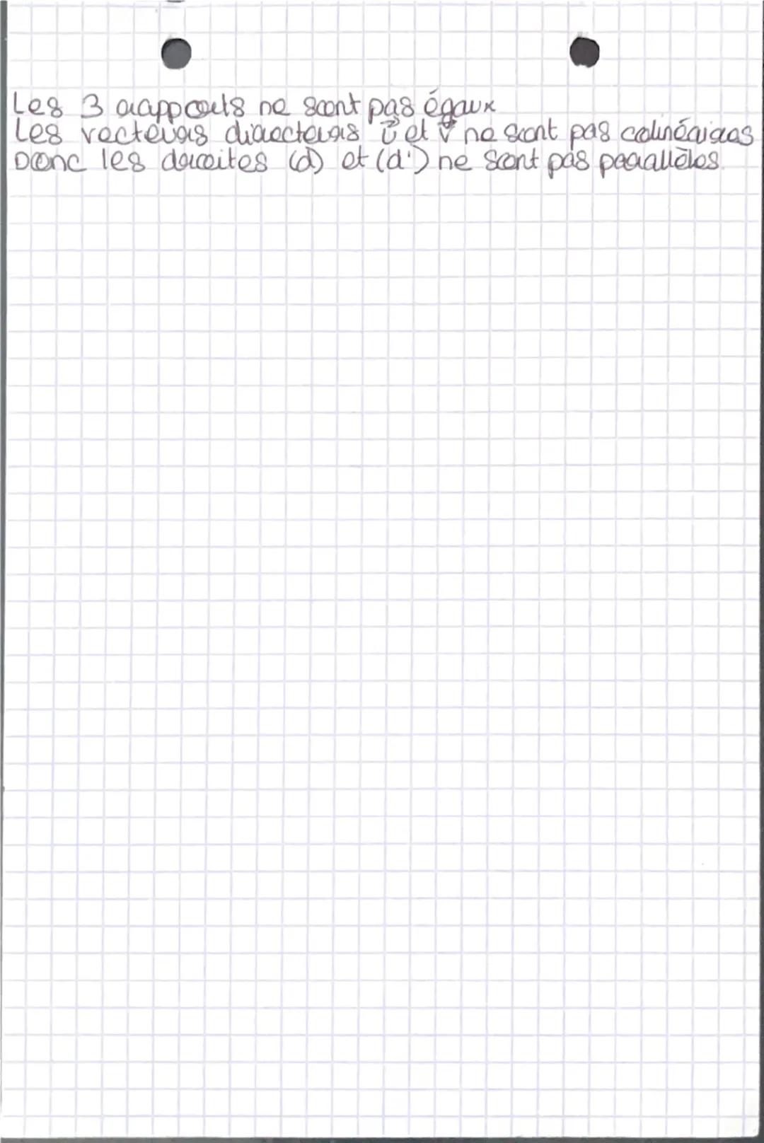 --- OCR Start ---
H
ATHS
Representations paramétriques :
→ donner une représentation paramétrique
d'une droite parallèle à une autre et pass