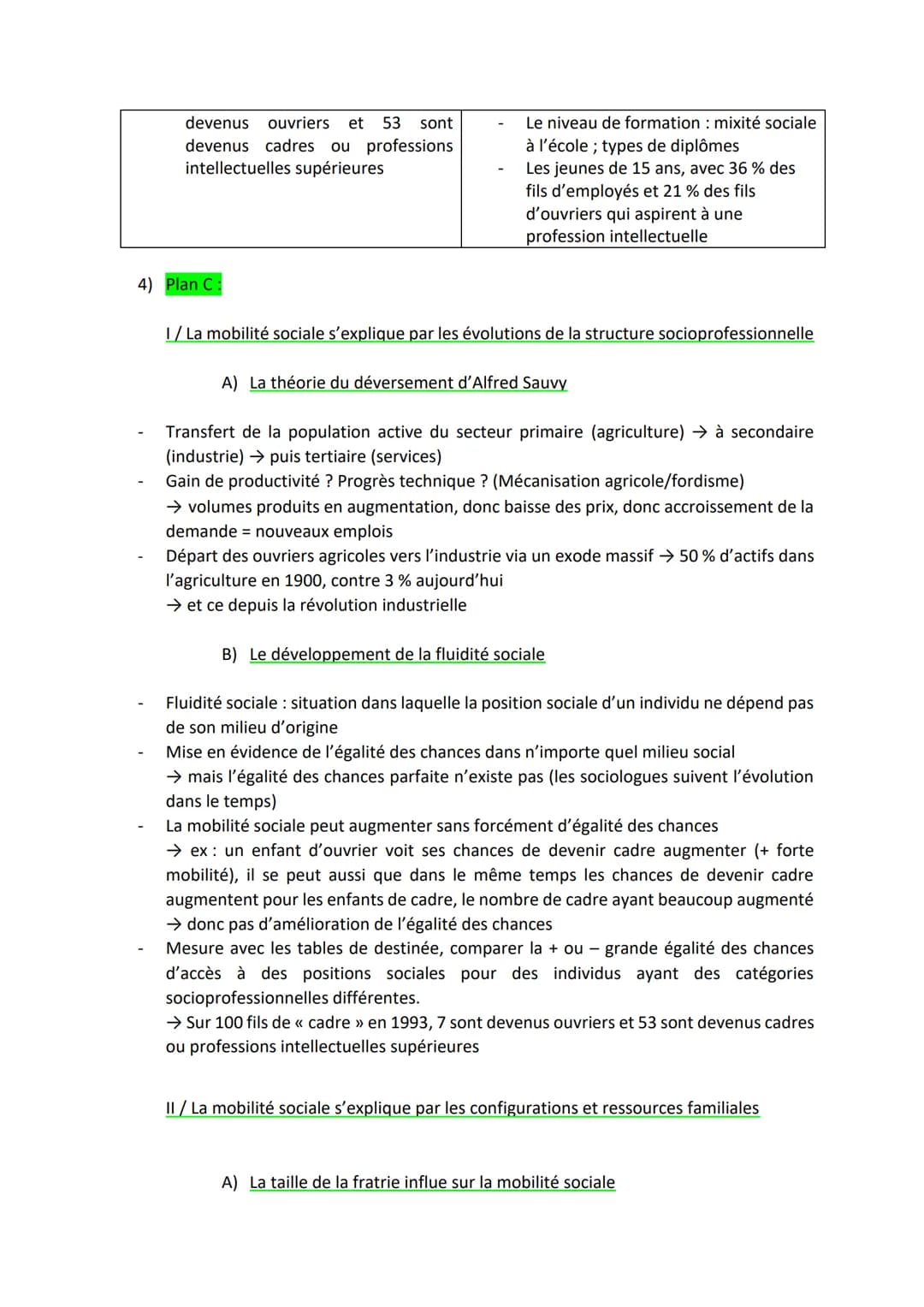 CONSTRUIRE UN PLAN DETAILLE: DISSERTATION
SUJET: Comment expliquer la mobilité sociale ?
1) Mobilité sociale: changement de statut social de
