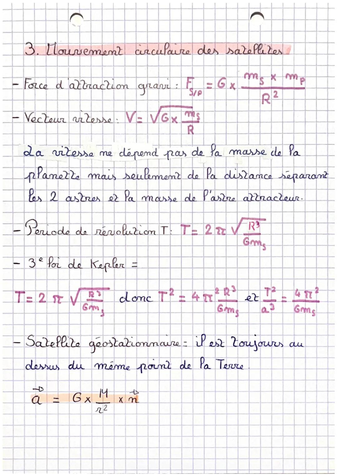 n°7
Mouvement dans un
Champ de gravitation
1. Les lors de Kepler
- Première: (héliocentrique), Porbice d'une
planète est une
ellipse et le c