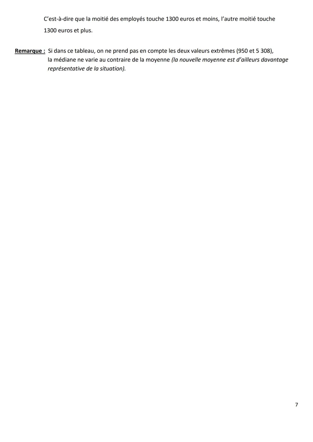 CHAPITRE 02
I- ETUDE D'UNE SERIE STATISTIQUE (RAPPELS)
Exercice n°1 :
Notes
sur 20
Effectifs
2 4,5 6,5 7
4
Les classes de 4º d'un collège on