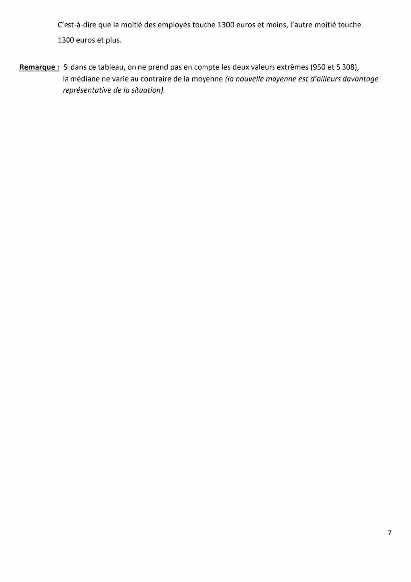 CHAPITRE 02
I- ETUDE D'UNE SERIE STATISTIQUE (RAPPELS)
Exercice n°1 :
Notes
sur 20
Effectifs
2 4,5 6,5 7
4
Les classes de 4º d'un collège on