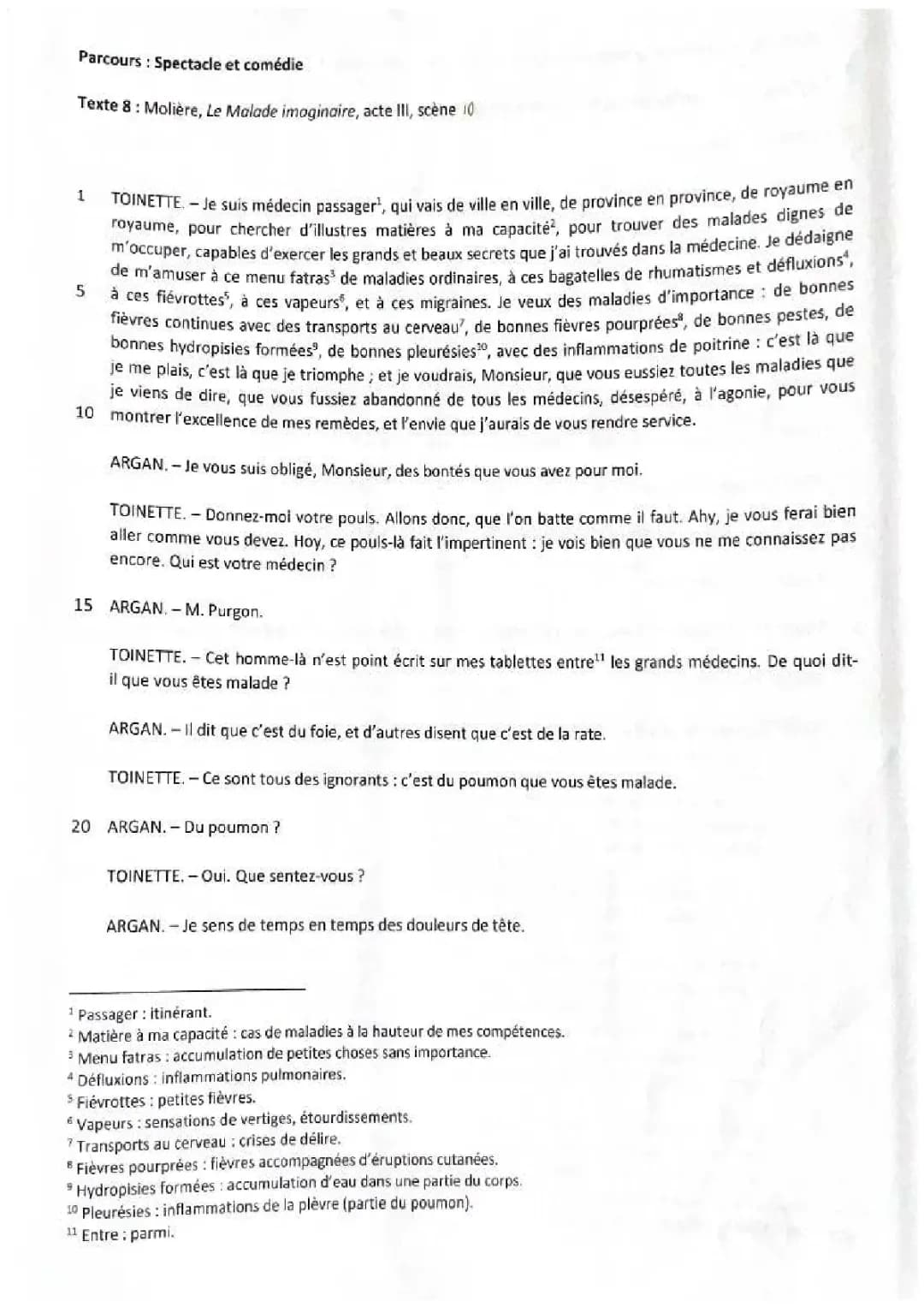 Le Malade imaginaire Acte 3 Scène 10 : Analyse et PDF